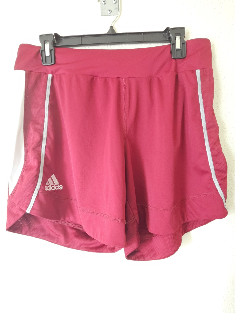 adidas Women's Burgundy Climacool Shorts with White Trim